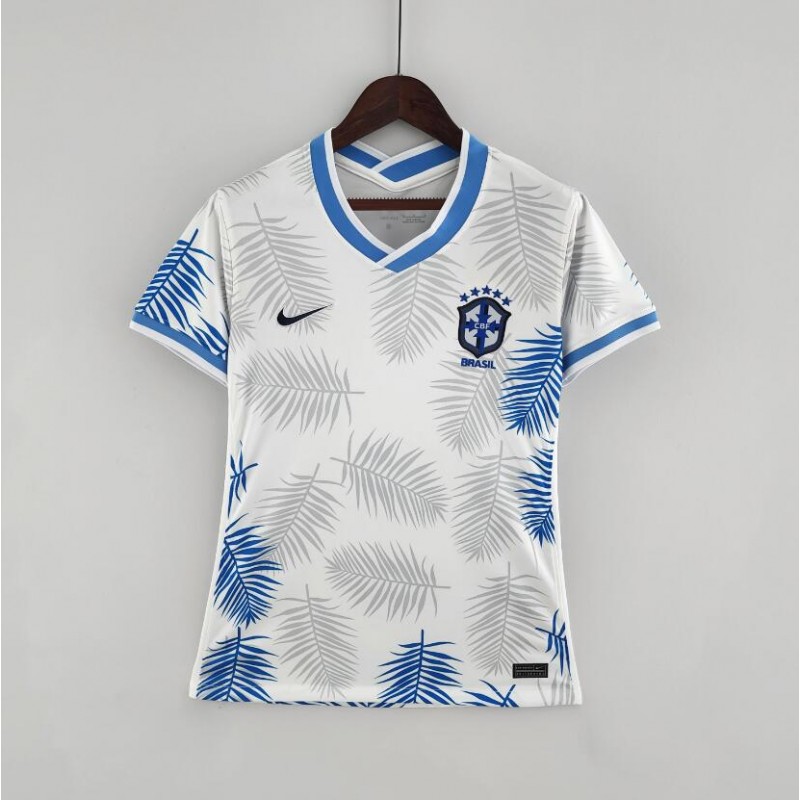 Camiseta Brazil Clásica Blanco 2022 Mujer