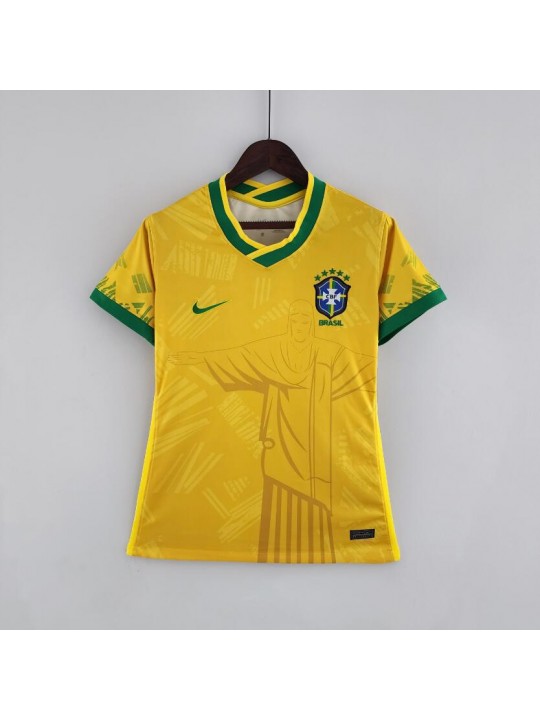 Camiseta Brasil Classic Yellow Mujer 2022