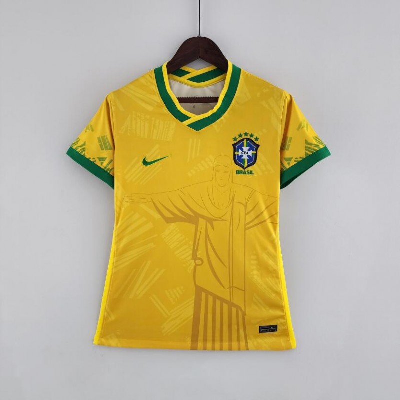 Camiseta Brasil Classic Yellow Mujer 2022