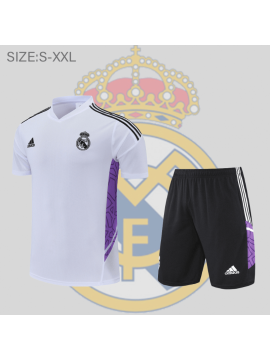 Camiseta De Entrenamiento Real M-adrid 22/23 Blanco Púrpura