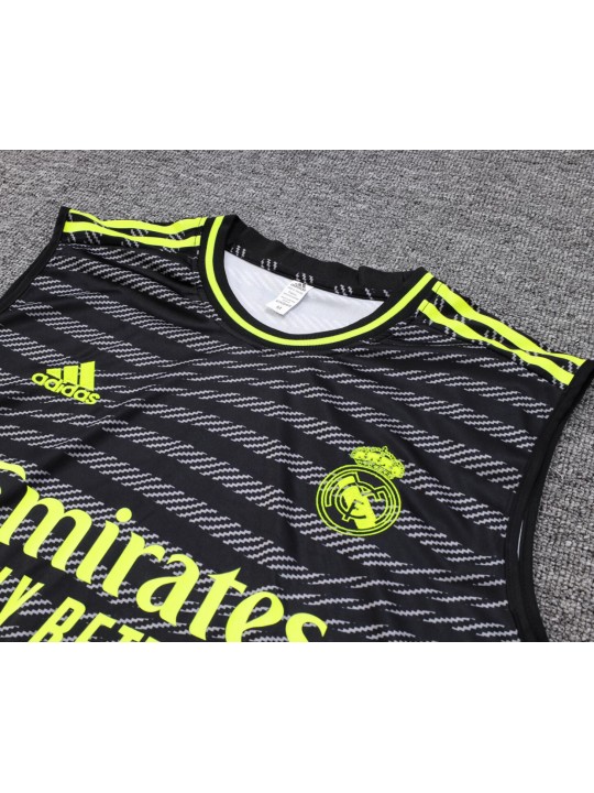 Camiseta Sin Mangas Real Madrid CF Pre-Match Negro 23/24 + Pantalones