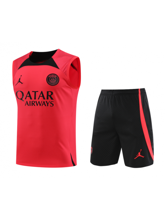 Camiseta Sin Mangas FC Paris Saint-Germain Pre-Match 23/24 Rojo + Pantalones