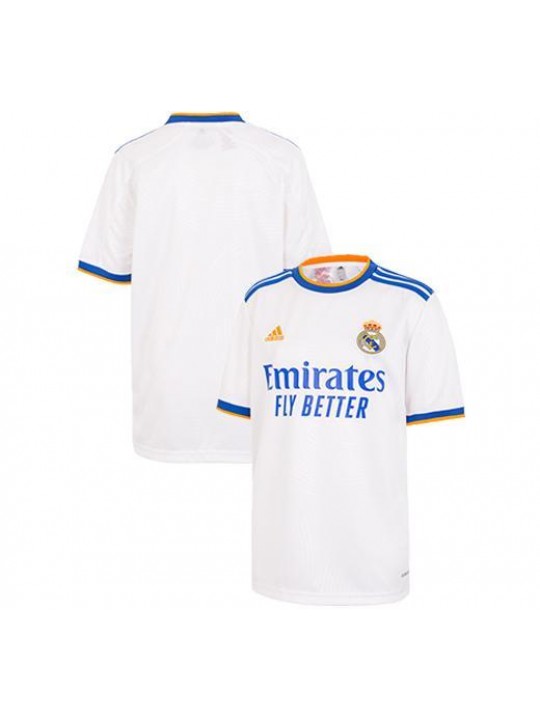 Camiseta Real M-adrid Niño Primera Equipación Blanca 21/22