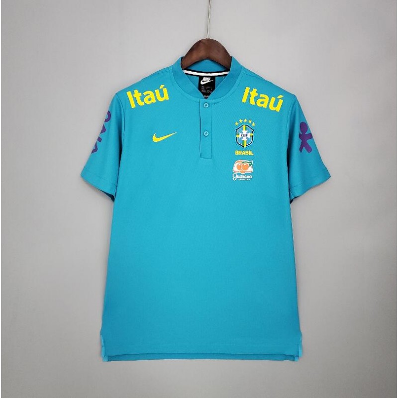 Camiseta 2021 Brasil Pre-Partido Azul