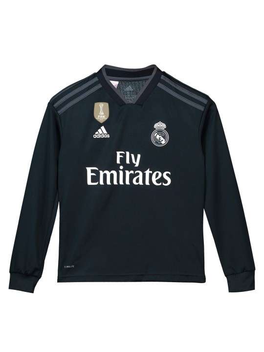 Camiseta de la 2ª equipación del Real Madrid 2018-19 de manga larga para niños