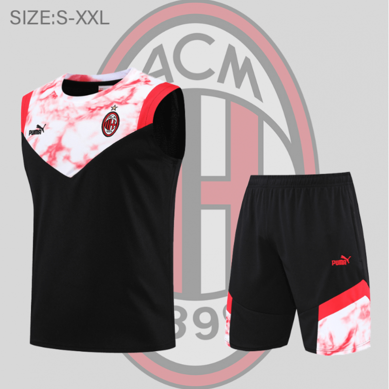 Camiseta De Fútbol Sin Mangas AC MILAN Pre-Match 22/23 + Pantalones