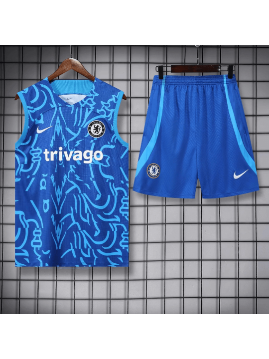 Camiseta De Fútbol Sin Mangas Chelsea Pre-match 22-23 + Pantalones