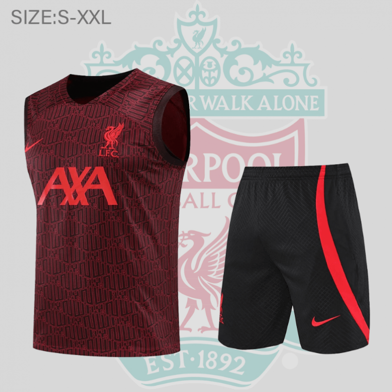 Camiseta De Fútbol Sin Mangas Liverpool Pre-match 22-23 + Pantalones