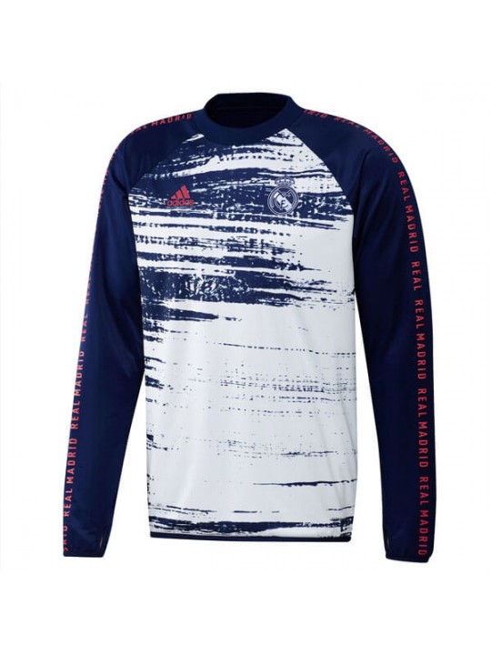 Sudadera De Calentamiento Real M-adrid 2020/2021 Blanco Marino