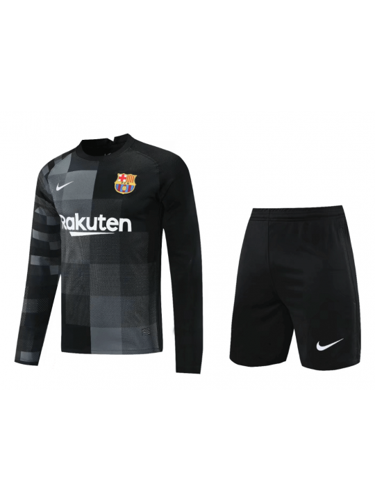 Camiseta Portero b-arcelona 2021-2022 Negro Manga Larga