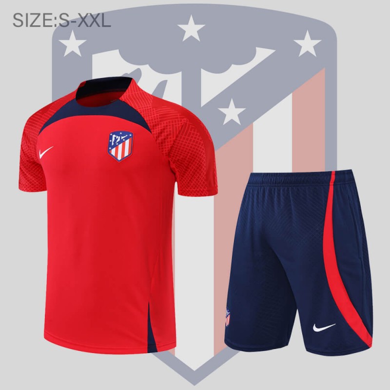 Camiseta 22/23 Atletico Madrid Entreno Manga Corta Roja