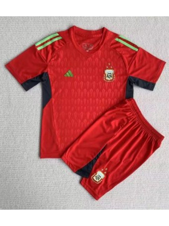 Camiseta Argentina Portera 3 Estrellas Roja Niño