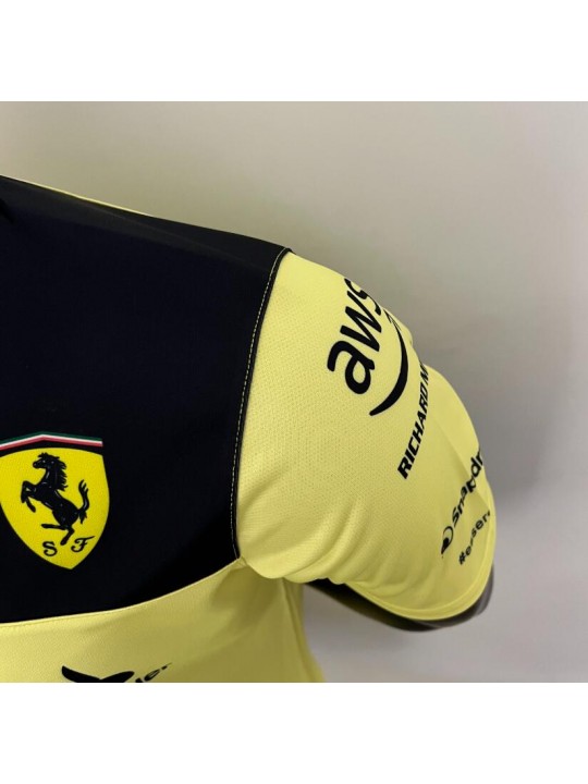 Camiseta Del Equipo Scuderia Ferrari Amarillo 2023