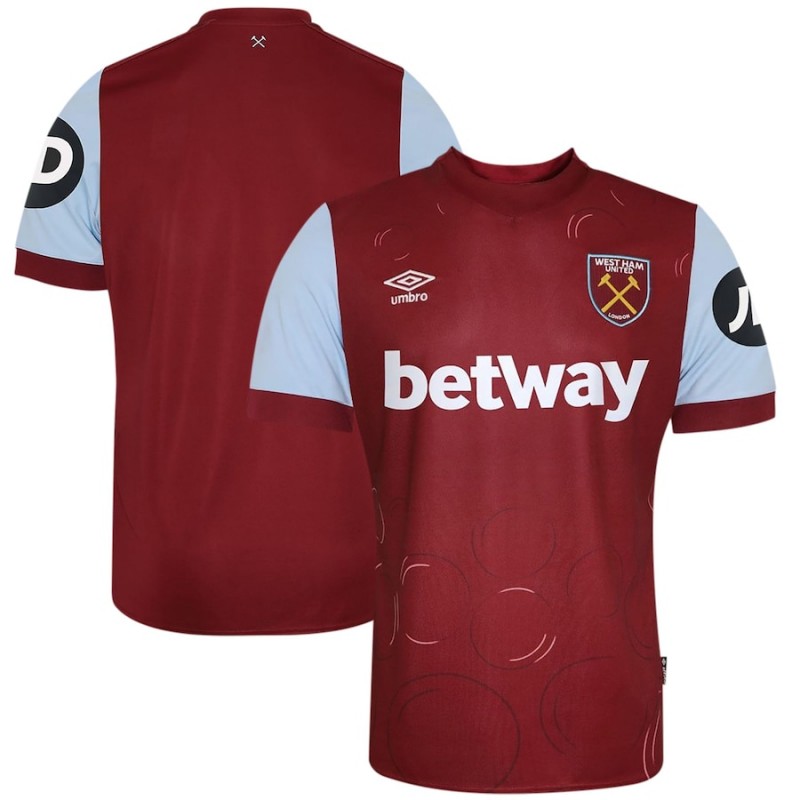 Maillot West Ham United 2010-2011 Macron - Homme Taille XL, Rouge, Sponsor SBOBET