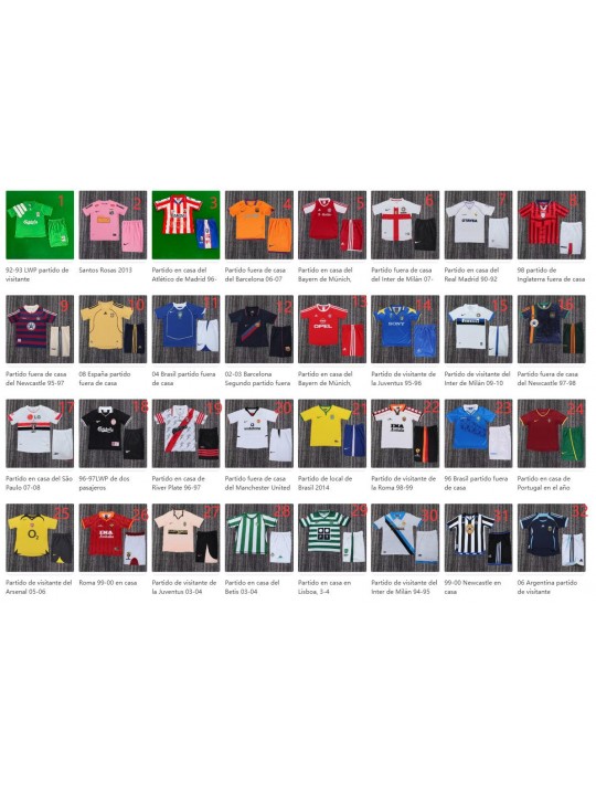 Camiseta Futbol Retro Niño Camiseta Futbol Retro Niño
