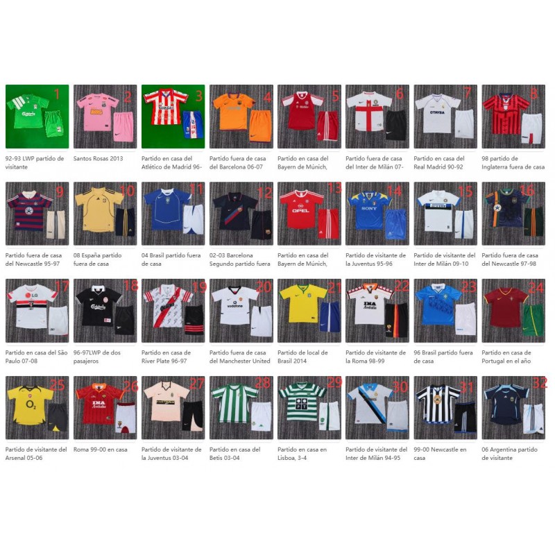 Camiseta Futbol Retro Niño Camiseta Futbol Retro Niño