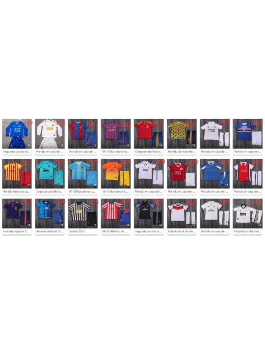 Camiseta Futbol Retro Niño Camiseta Futbol Retro Niño