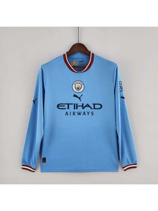 Camiseta Manchester City Primera Equipacion 2022/2023 ML