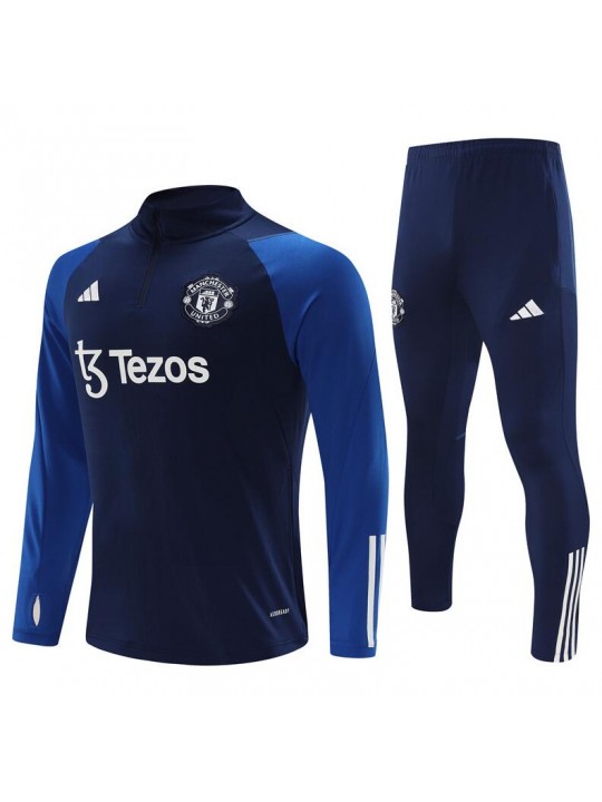 Chandal Entrenamiento Manchester United 2023-2024 Azul + Pantalones