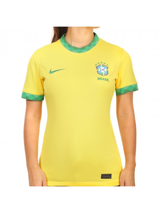 Camiseta Primera Equipación Brasil Mujer 2020 2021 Stadium