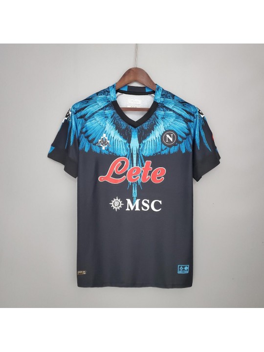 Camiseta Scc Napoli Negra X Azul 2020-2021
