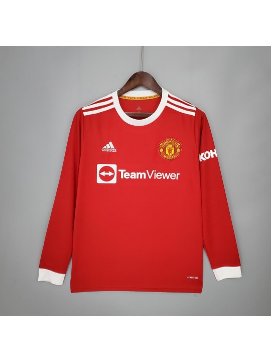 Camiseta de la equipación local de la Copa del Manchester United 2021-22 de manga larga