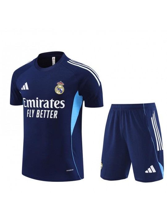 Camiseta Real Madrid (Hombre/Niño) Pre-Match 25/26 Azul Marino + Pantalones