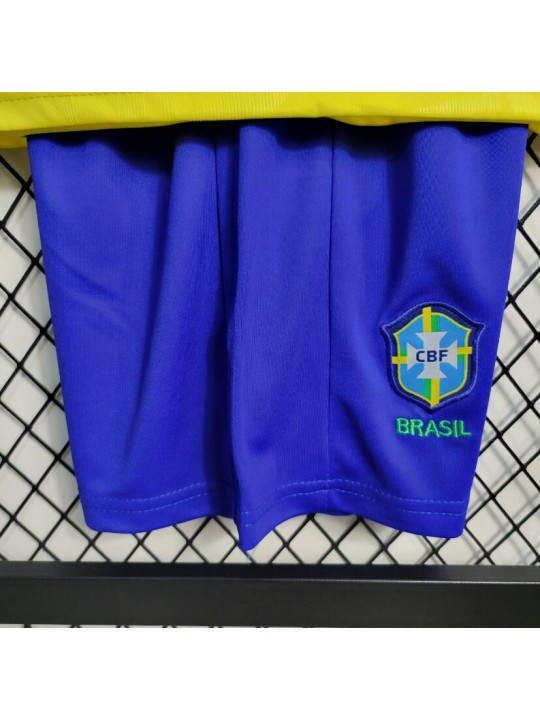 Camiseta Brasil Primera Equipación Mundial Femenino 2023 Niño