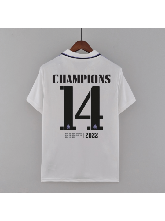 Camiseta REAL MADRID Campeones 14 Primera Equipación Blanca 22/23