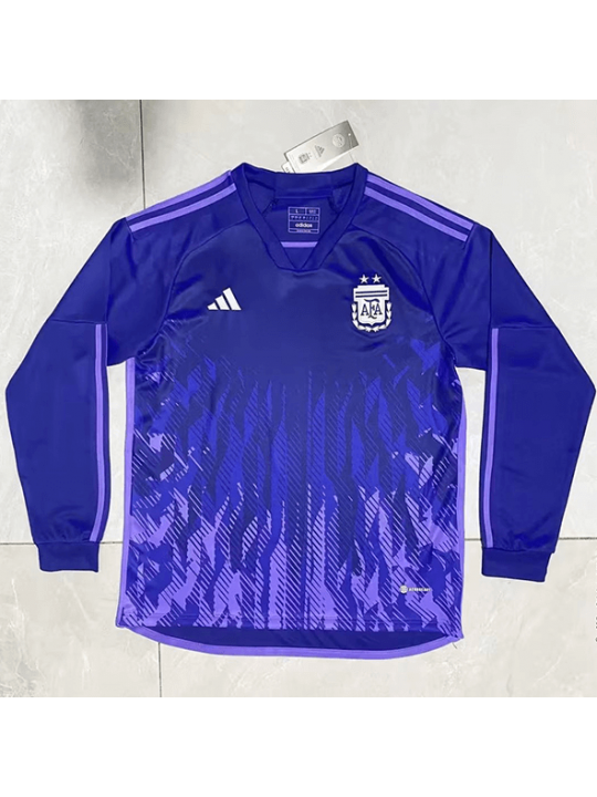 Camiseta Argentina Segunda Equipación Mundial Qatar 2022 ML